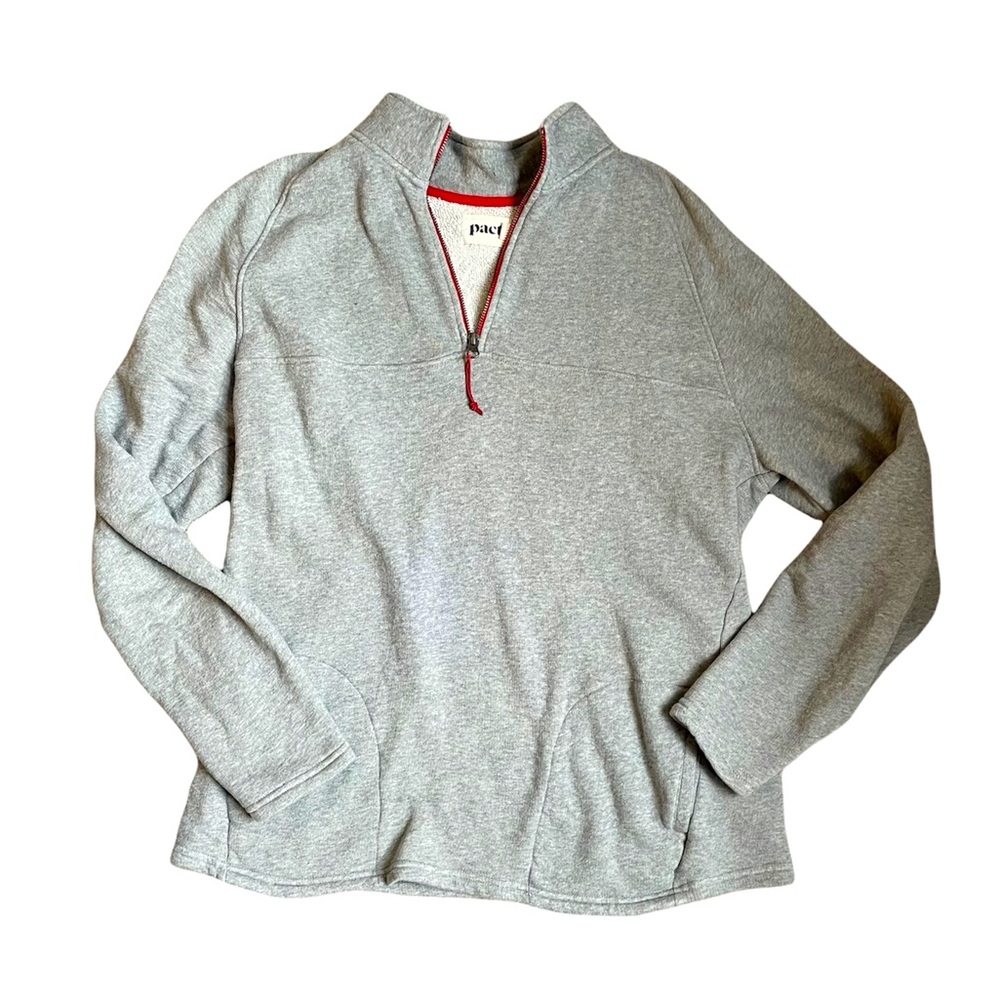 Pact Men’s Gray Quarter Zip Pullover
